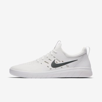 Nike SB Nyjah Free - Férfi Deszkás Cipő - Fehér/Citrom Világoskék/Sötét Szürke